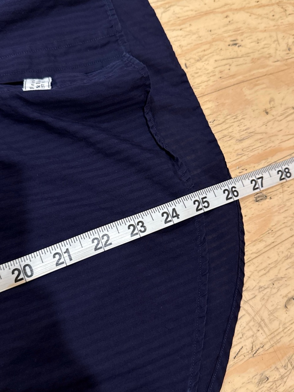 Frank & Eileen navy blue button-down shirt featuring subtle vertical stripes - Picture 8 of 8